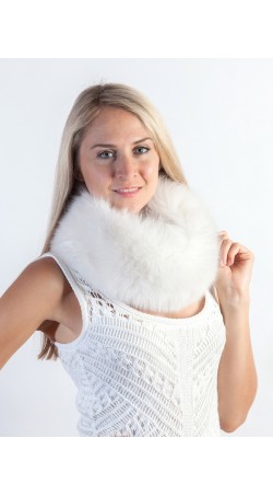 White fox fur headband - neck warmer